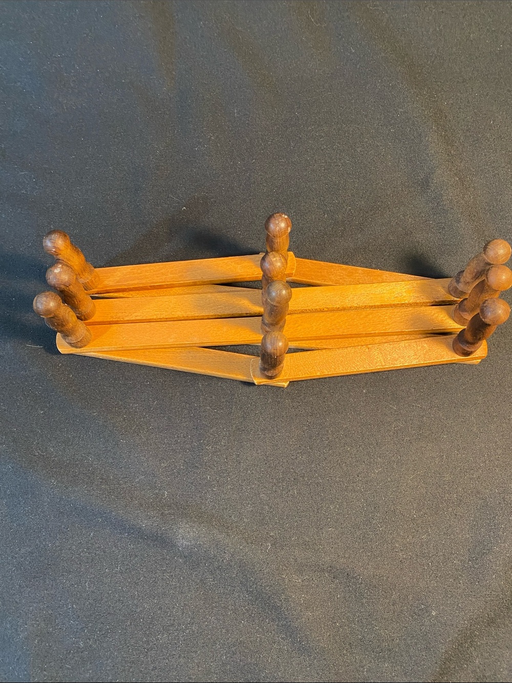 Vintage Wooden Peg Wall Rack